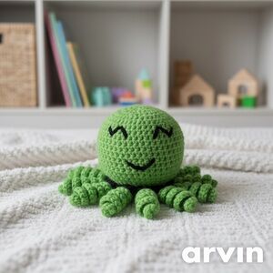 Colorful Crochet Octopus Plush Set